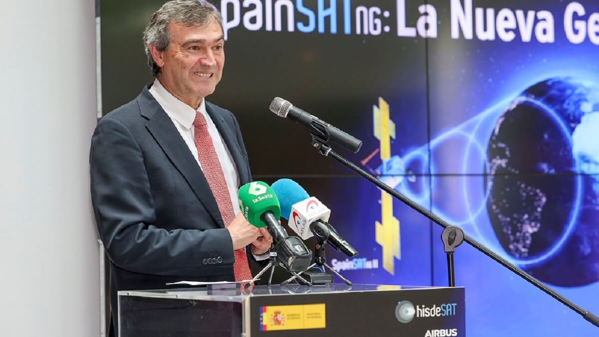 José Antonio Álvarez de Arcaya, director general de Thales Alenia Space España, cuya gran sala limpia de más de 600 metros cuadrados fue inaugurada en julio de 2021 para dar cabida a los grandes Spainsat NG - PHOTO/MDE-Iñaki Gómez