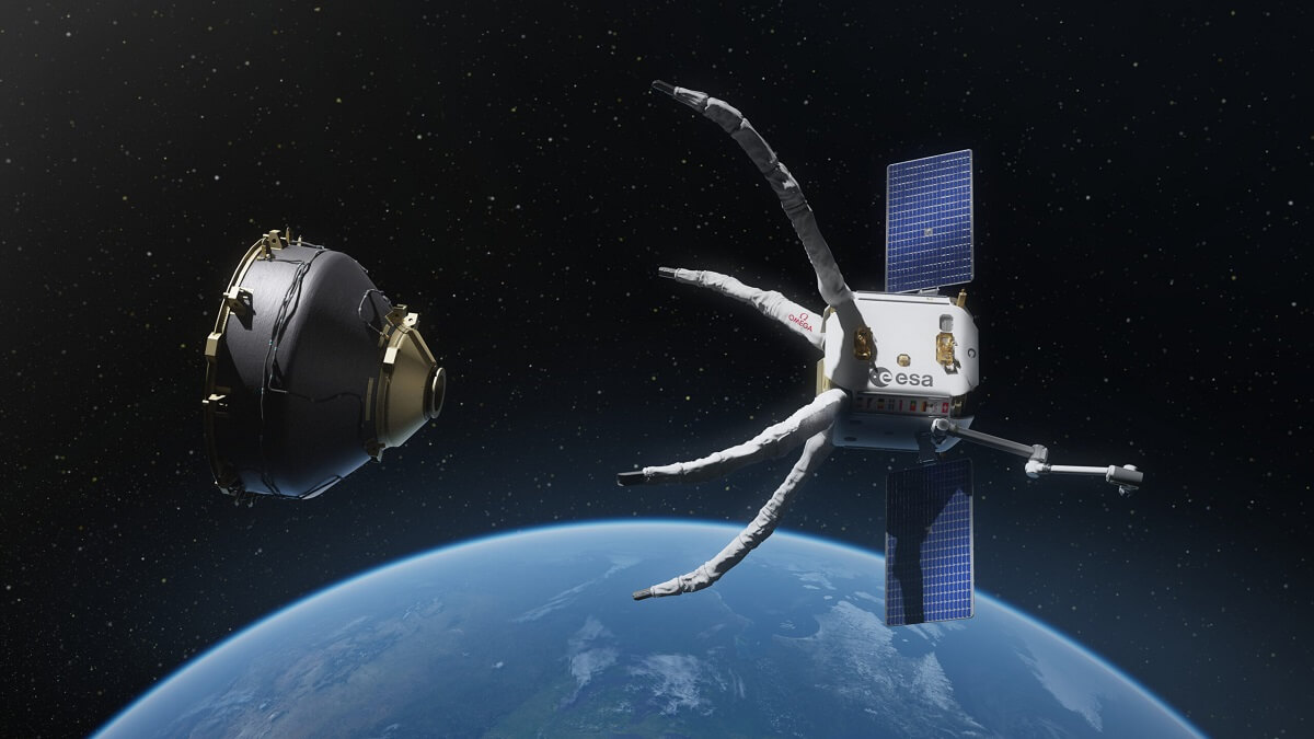 La iniciativa europea es ClearSpace-1, que en 2026 pretende capturar y desorbitar el pequeño satélite de 94 kilos Proba 1, situado a unos 550 kilómetros de altitud - PHOTO/ESA-ClearSpace