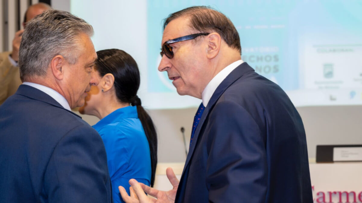 Mario Rigau, presidente de El Observatorio de Derechos Humanos de España (ODHE), junto a Pedro J Ramirez, director de El Español