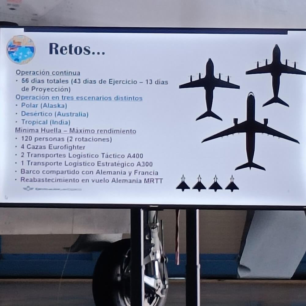 Resumen de los diferentes escenarios y las aeronaves que la Fuerza Aérea española va a desplegar en su participación en los diferentes hitos asociados al proyecto Pacific Skies - PHOTO/JPons