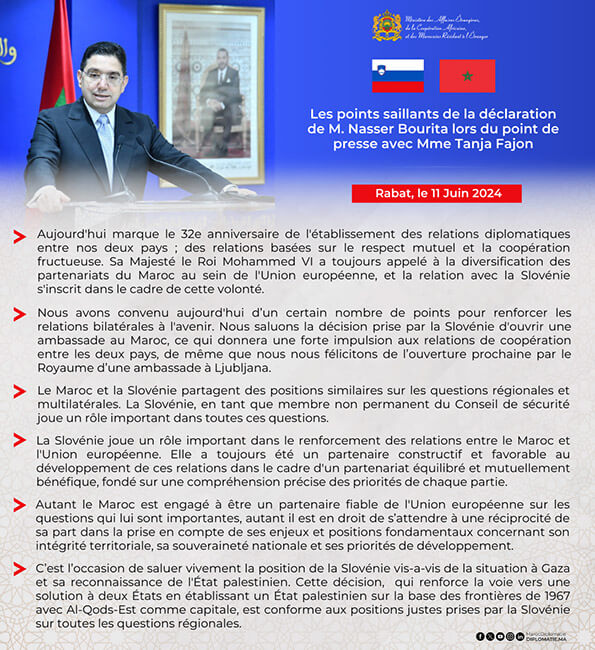 Lo más destacado de la declaración del ministro Nasser Bourita en la rueda de prensa - PHOTO/@MarocDiplomatie
