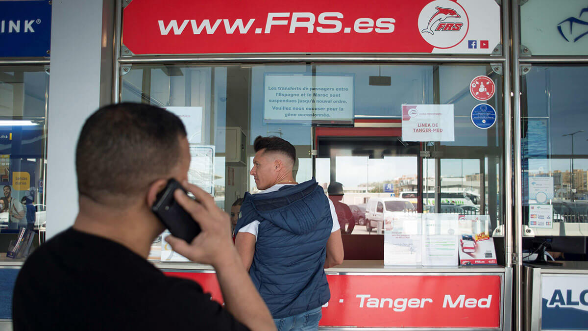 Puesto de reserva de ferry en el puerto de Algeciras<strong> - AFP/ JORGE GUERRERO </strong>