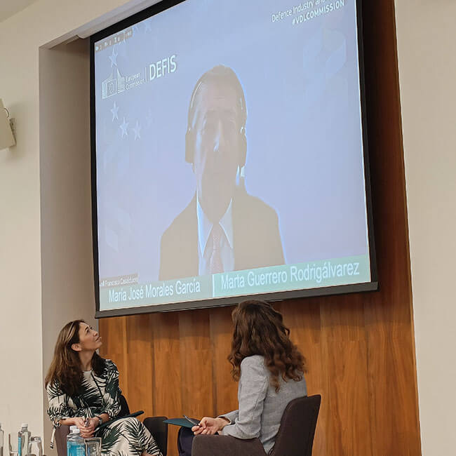 El coronel Francisco Casalduero, responsable de programas de I+D, desde Bruselas reitera y comparte que la política industrial de defensa de la Comisión está enfocada a promover las inversiones, el crecimiento y el empleo en el sector - PHOTO/JPons
