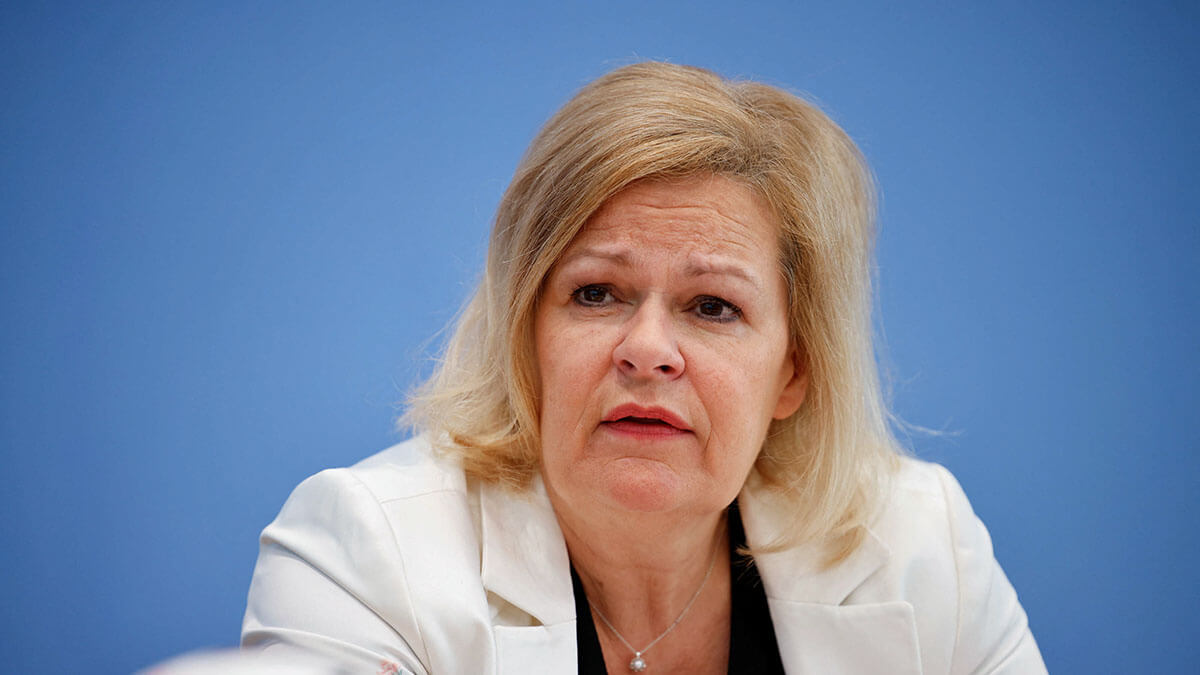 <p>La ministra del Interior alemana, Nancy Faeser - REUTERS/AXEL SCHMIDT</p>