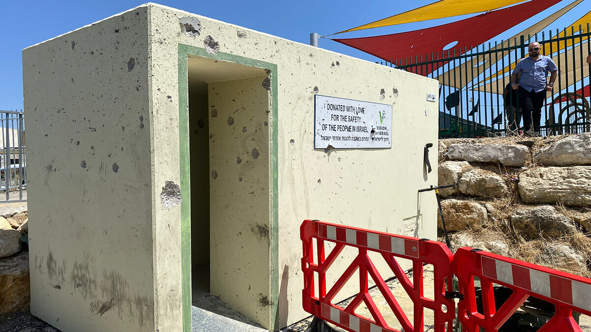 El refugio cerca del campo de fútbol de Majdal Shams - ATALAYAR/MARGARITA ARREDONDAS