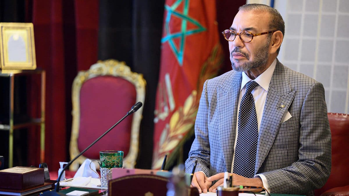 El rey Mohamed VI de Marruecos presidiendo una sesión de trabajo - PHOTO/MAP