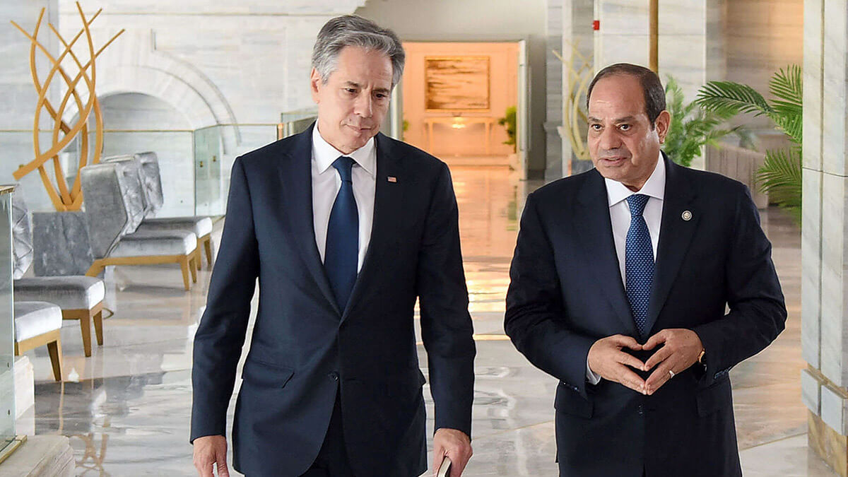 <p>Antony Blinken se reunió con Sisi el 20 de agosto para conversar sobre un alto el fuego en Gaza después de decir que Israel había aceptado una propuesta de transición de Estados Unidos para un acuerdo e instó a Hamás a hacer lo mismo<strong> -  AFP / PRESIDENCIA EGIPCIA</strong></p>
