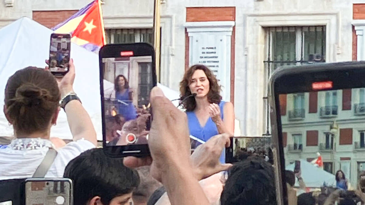 Isabel Díaz Ayuso en la manifestación en Madrid contra la dictadura de Venezuela - PHOTO/ANTONIO REGALADO
