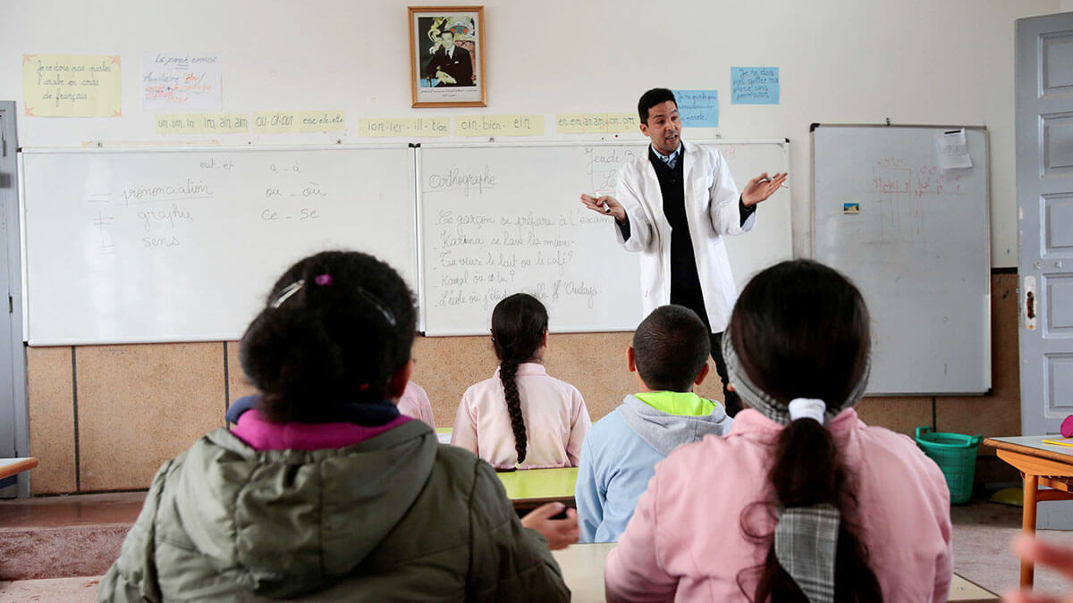 Clase en la escuela primaria Oudaya en Rabat - REUTERS/YOUSSEF BOUDIA