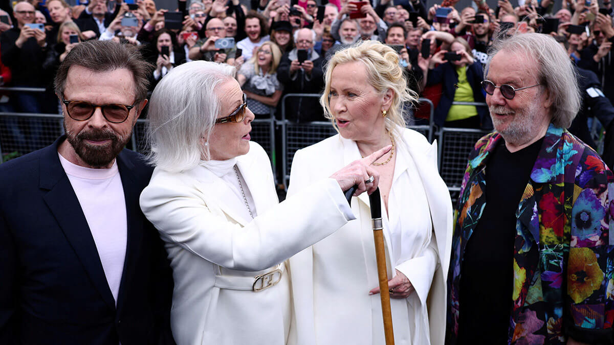<p>Los miembros de la banda de música sueca ABBA llegan para la presentación inaugural del concierto ABBA Voyage en Londres, Gran Bretaña, el 26 de mayo de 2022 - REUTERS/HENRY NICHOLLS</p>