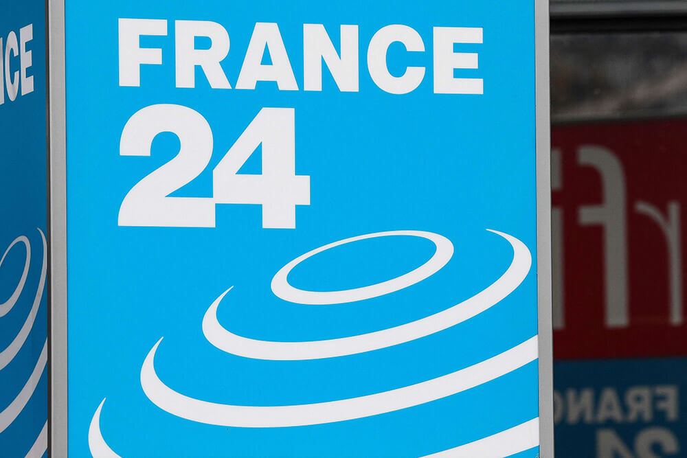Logotipo del canal de noticias en vivo France 24 - AFP/ KENZO TRIBOUILLARD