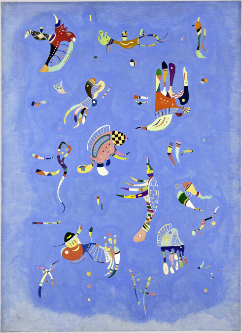 <p>Wassily Kandinsky, Bleu de ciel [Cielo azul], 1940. Centre Pompidou, Paris Musée national d’art moderne – Centre de Création Industrielle. © Centre Pompidou, MNAM-CCI/Bertrand Prévost/Dist. RMN-GP © Wassily Kandinsky, VEGAP, Barcelona, 2023</p>
