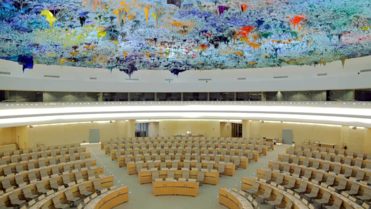 Imagen del interior del “Palais des Nations” (Palacio de las Naciones Unidas) está ubicado en medio del Ariana Park a orillas del lago de Ginebra - <a data-cke-saved-href="https://depositphotos.com/es/?/ " href="https://depositphotos.com/es/?/ ">Depositphotos</a>