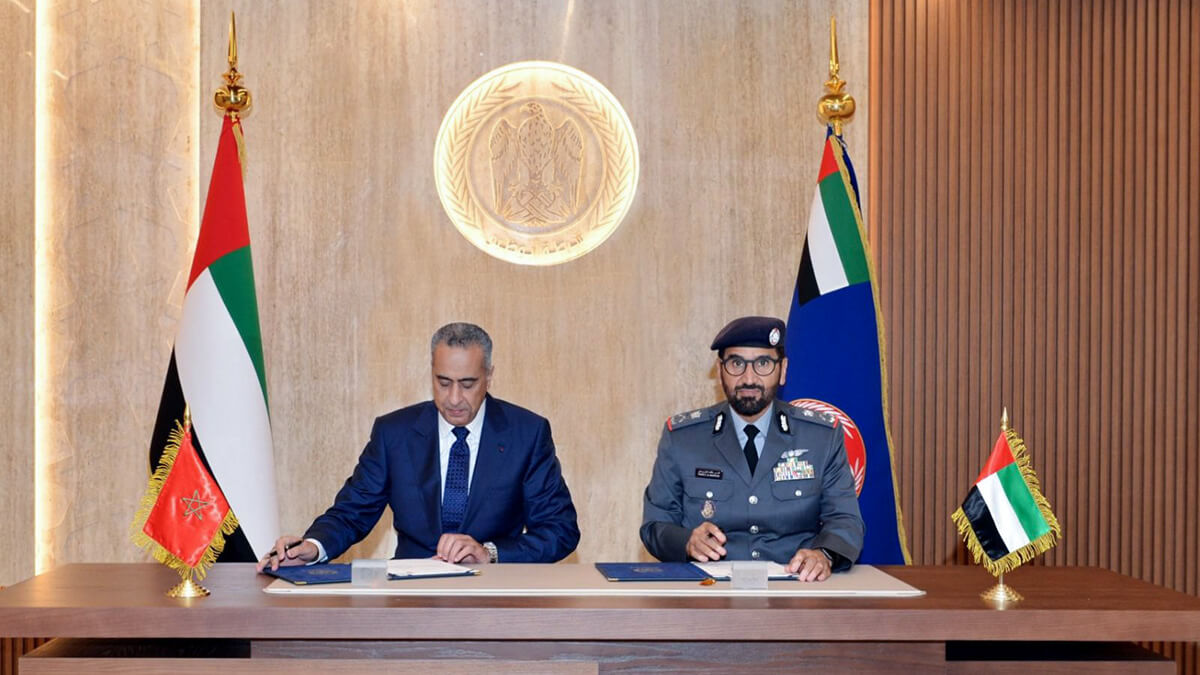 Ceremonia de firma de un memorándum de entendimiento entre la DGSN y la Comandancia General de la Policía de Abu Dabi - PHOTO/MAP