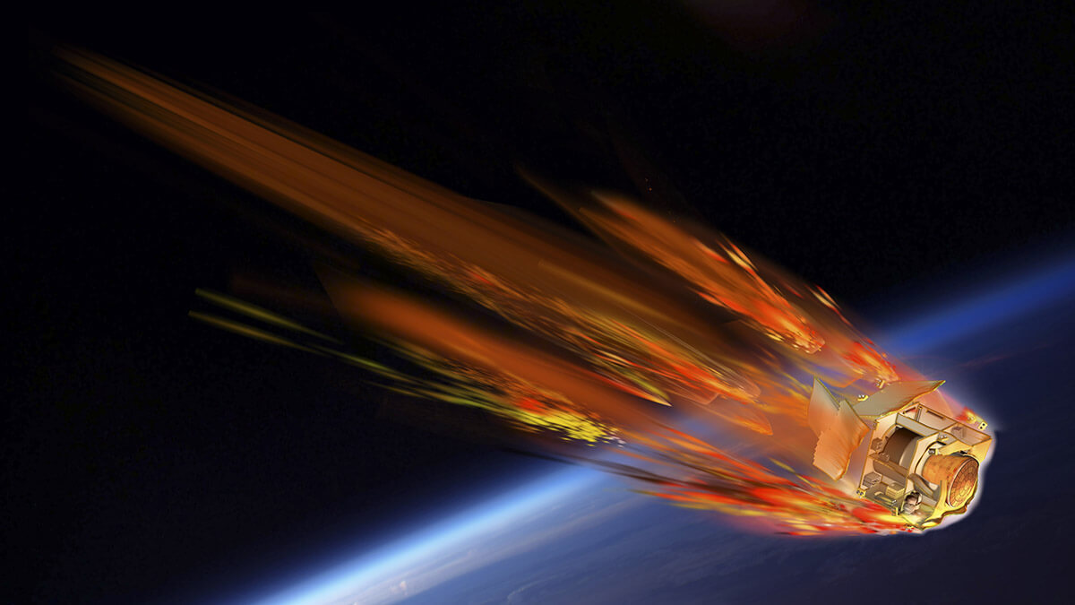 Alrededor de 200 sensores ultra resistentes y cuatro minicámaras infrarrojas medirán y captarán el proceso de desintegración que sufrirá DRACO hasta su autodestrucción en su reentrada en la atmósfera terrestre - PHOTO/ESA-David Ducros