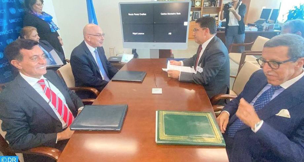 <p>Marruecos y la Oficina de las Naciones Unidas contra el Terrorismo acordaron institucionalizar este diálogo estratégico anual, permitiendo el seguimiento regular de las iniciativas conjuntas y la evaluación continua de las necesidades de seguridad de los Estados africanos - PHOTO/ @MarocDiplomatie</p>