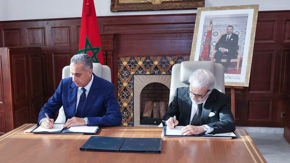 <p>También se firmó un segundo acuerdo de asociación para proteger las instalaciones administrativas del Banco de Marruecos y asegurar la transferencia de valores y fondos - PHOTO/@DGSN_MAROC </p>
