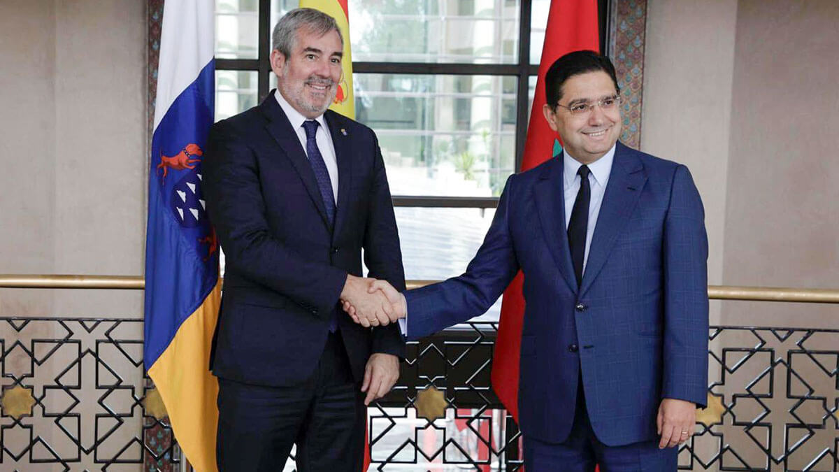 The President of the Canary Islands, Fernando Clavijo, visited Morocco where he held a meeting with the Moroccan Foreign Minister Nasser Bourita - PHOTO/@Marocdiplo_EN
