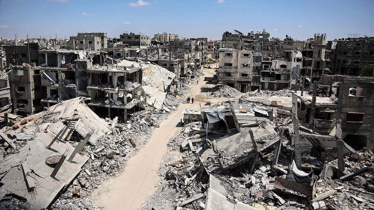 <p>Una vista de la destrucción por parte del ejército israelí de Beit Lahia, en el norte de la Franja de Gaza, el 29 de julio de 2024, en medio del conflicto en curso entre Israel y el grupo militante palestino Hamás - AFP/ OMAR AL-QATTAA</p>
