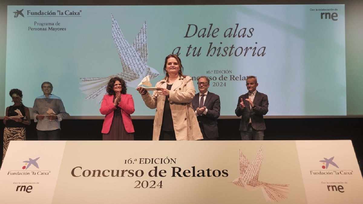 María Loreto Perera, ganadora de la categoría de microrrelato - © Fundación "la Caixa"