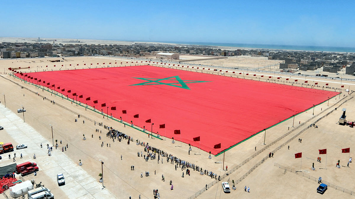 Bandera marroquí en la ciudad de Dajla - PHOTO/AIDA