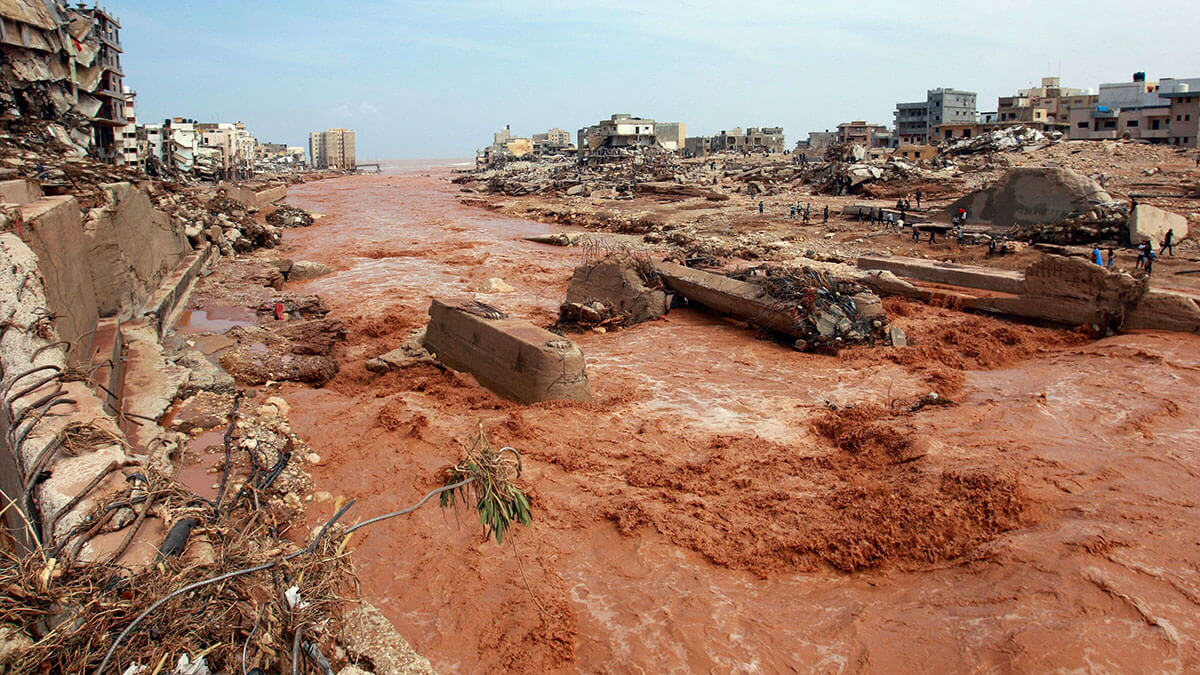 Daños causados por las inundaciones en Derna, en el este de Libia, el 11 de septiembre de 2023 - PHOTO/AFP