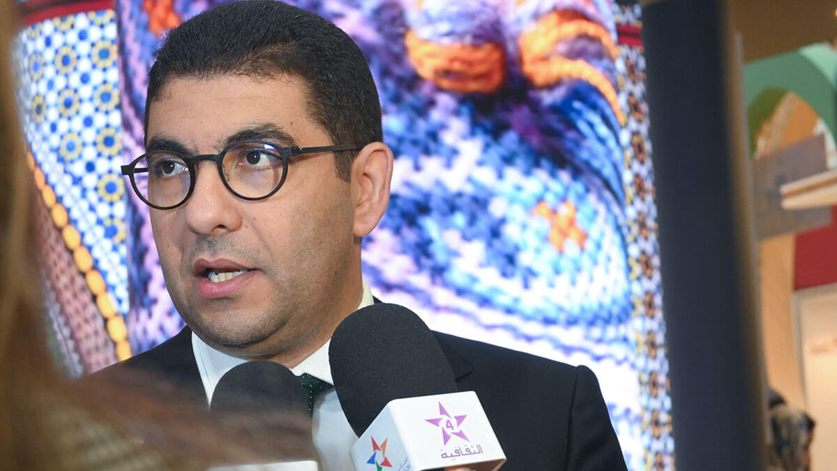 El ministro marroquí de Juventud, Cultura y Comunicación, Mohamed Mehdi Bensaid, elogió la organización de la SIBF - PHOTO/ANTONIA CORTÉS