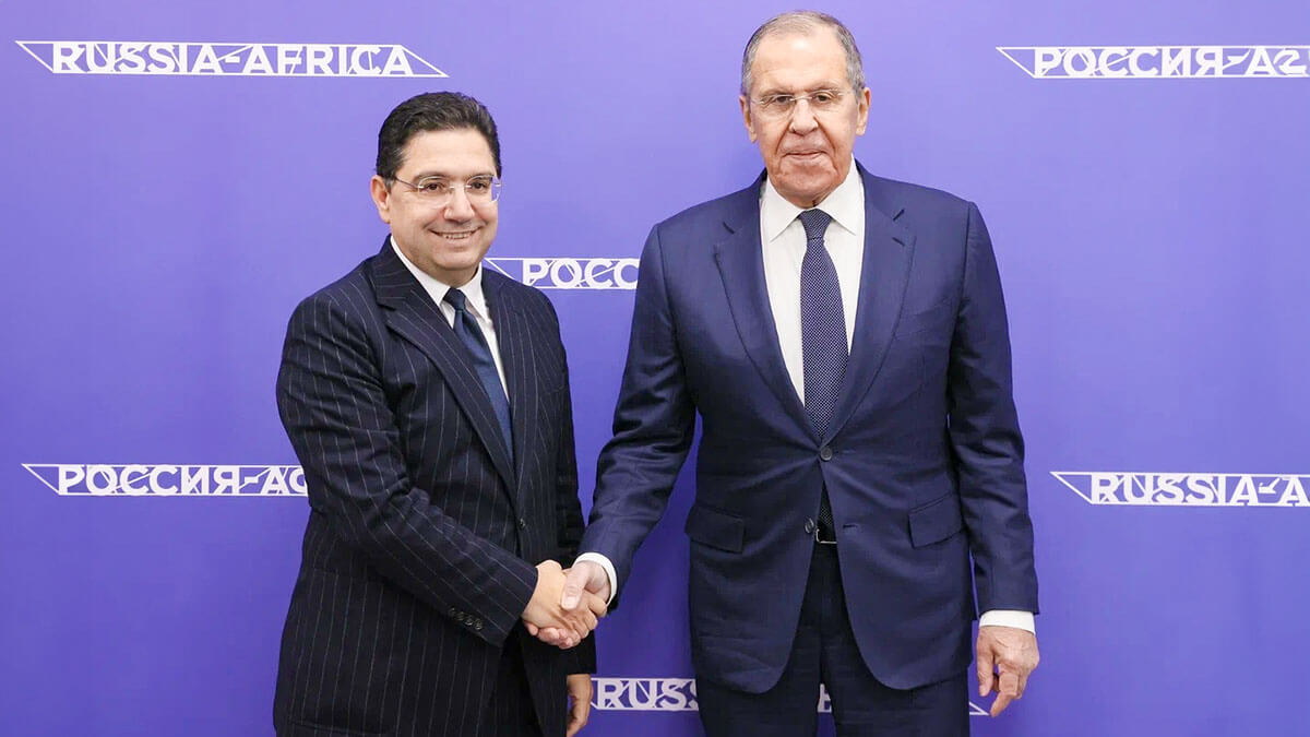 Al margen de la Primera Conferencia Ministerial del Foro de Asociación Rusia-África, Nasser Bourita se reunió en Sochi con su homólogo de la Federación Rusa, Sergey Lavrov - PHOTO/@MarocDiplomatie