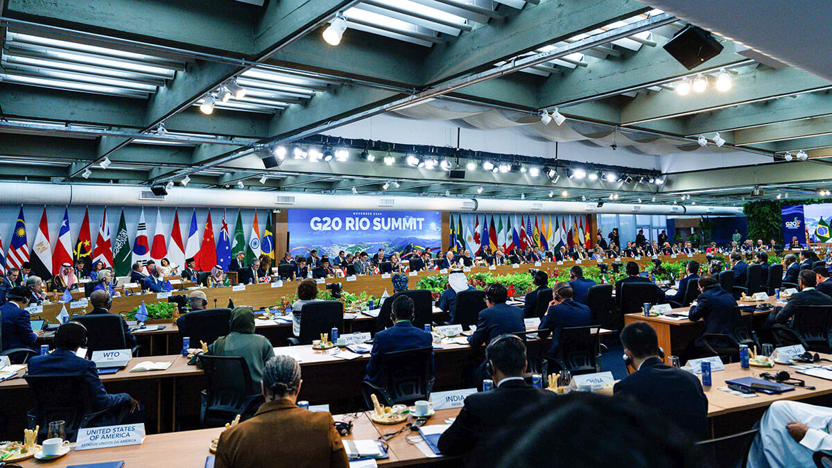 <p>Los líderes del G20 asisten al lanzamiento del Grupo de Trabajo para una Alianza Global contra el Hambre y la Pobreza en Río de Janeiro, al margen de la Cumbre del G20, el 18 de noviembre de 2024 - AFP/ ERIC LEE </p>