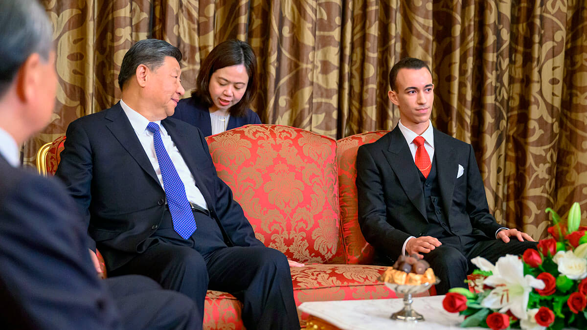 El príncipe heredero Moulay Hassan recibe en Casablanca,al presidente de la República Popular China, Xi Jinping, que realiza una breve visita a Marruecos - PHOTO/MAP