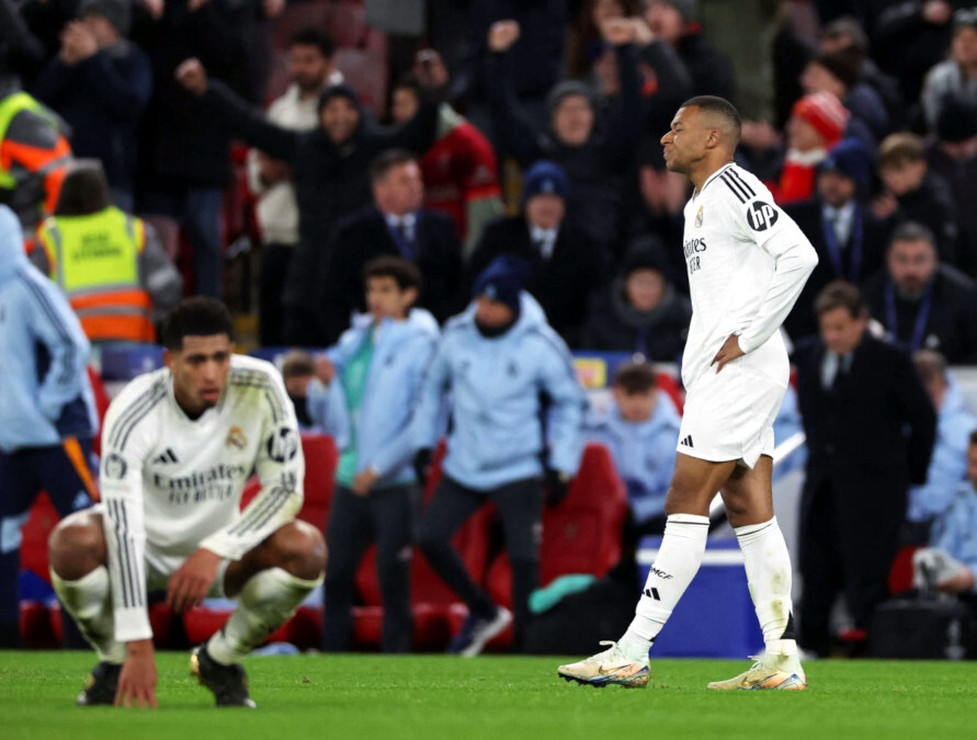Kylian Mbappé, jugador del Real Madrid, durante el partido entre el Real Madrid y el Liverpool en Anfied - PHOTO/REUTERS/LEE SMITH