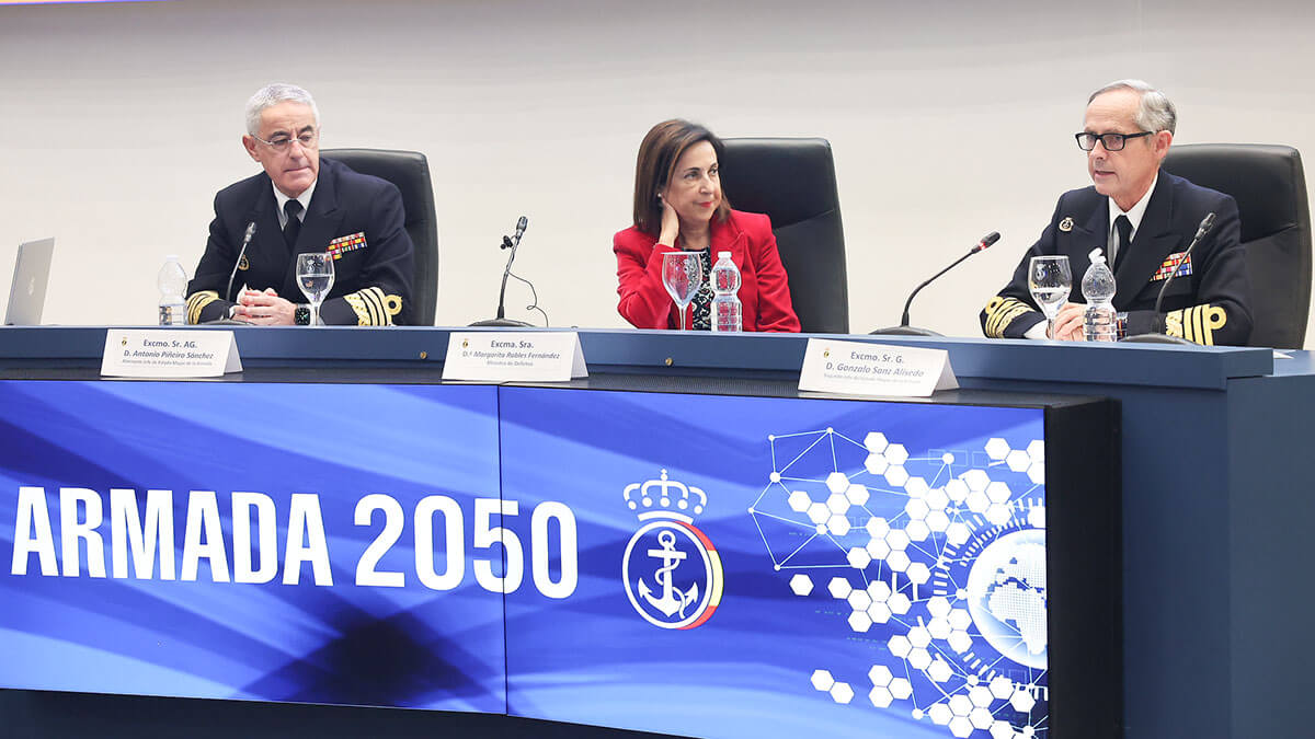 <p>El 2º AJEMA expone los puntos más relevantes de la estrategia Armada 2050, documento de prospectiva que ha supuesto un trabajo de dos años por parte de diversos equipos de oficiales de la Institución - PHOTO/MDE-Iñaki Gómez</p>