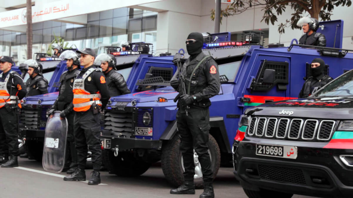 Patrullas de policía antiterrorista en Marruecos pertenecientes a la Dirección General de Vigilancia Territorial (DGST) - PHOTO/@DGSN_MAROC