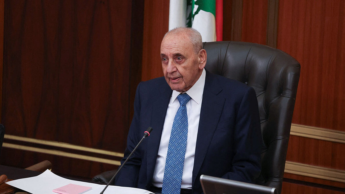 <p>El presidente del Parlamento libanés, Nabih Berri, el día en que los legisladores libaneses votan para elegir un presidente en el edificio del parlamento en Beirut, Líbano, el 9 de enero de 2025 - REUTERS/ MOHAMED AZAKIR<br />
</p>