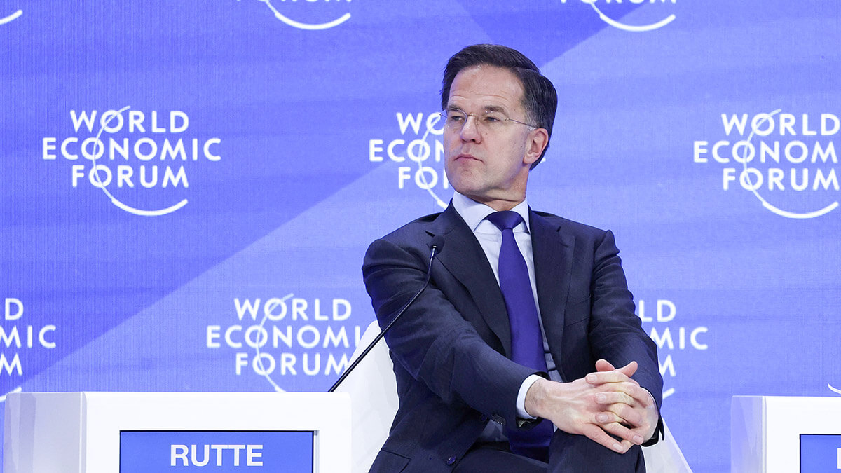 <p> El secretario general de la OTAN, Mark Rutte, asiste a la 55ª reunión anual del Foro Económico Mundial (WEF) en Davos, Suiza, el 23 de enero de 2025 - REUTERS/YVES HERMAN</p>