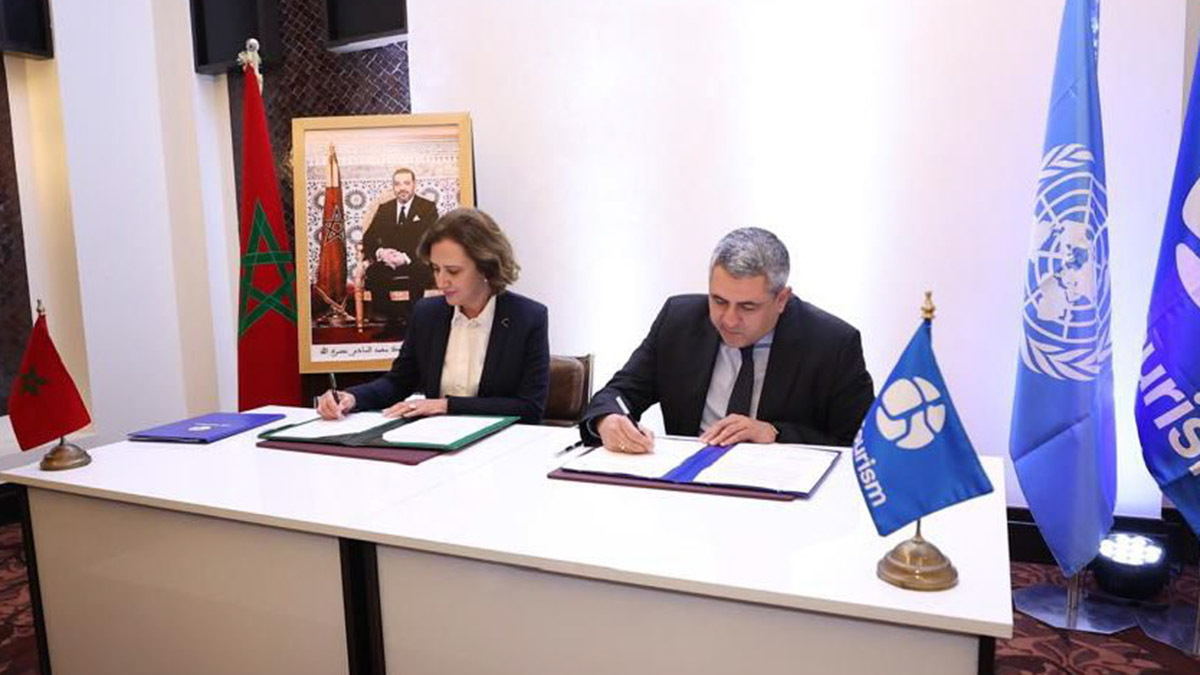El acuerdo fue firmado en Marrakech por el Ministro de Turismo Fatim-Zahra Ammor y el Secretario General de Turismo de la ONU, Zurab Pololikashvili - PHOTO/ @pololikashvili