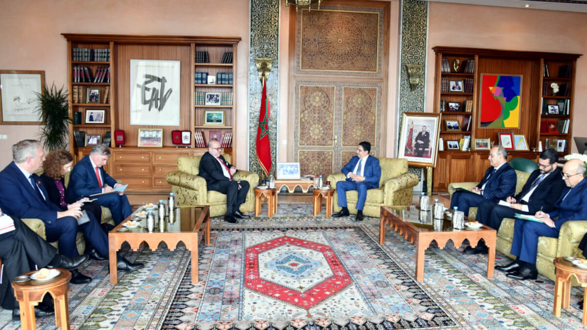 <p>Nasser Bourita, ministro de Asuntos Exteriores, y Bernard Quintin, ministro belga de Asuntos Exteriores y Asuntos Instituciones Europeas - PHOTO/DIPLOMACIA MARRUECOS</p>