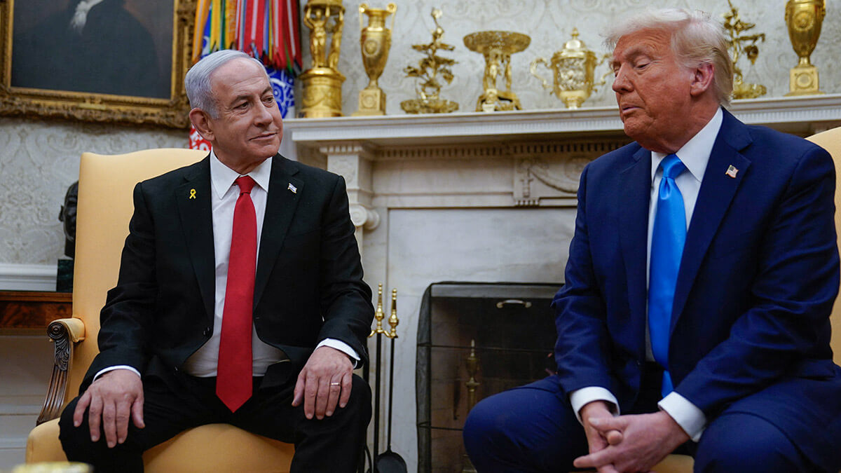 <p>El presidente estadounidense Donald Trump y el primer ministro israelí Benjamin Netanyahu se reúnen en la Casa Blanca en Washington, EE.UU., el 4 de febrero de 2025 - REUTERS/ ELIZABETH FRANTZ</p>
