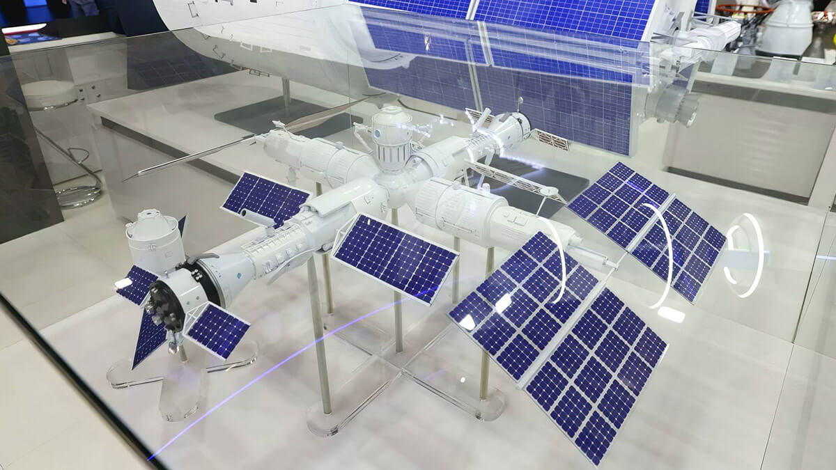 Maqueta de la Estación Orbital de Rusia, ROS, que Putin quiere que a partir de 2030 sea el relevo ruso de la Estación Espacial Internacional - PHOTO/Energia Roscosmos