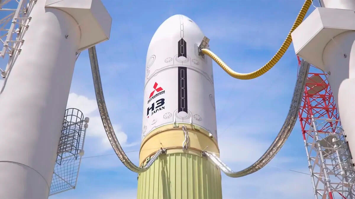 En la parte alta del lanzador H3 se alojaba el satélite Michibiki-6, con un secreto sensor óptico norteamericano para misiones de vigilancia y reconocimiento sobre áreas de China de interés estratégico para Japón y Estados Unidos - PHOTO/JAXA-MHI