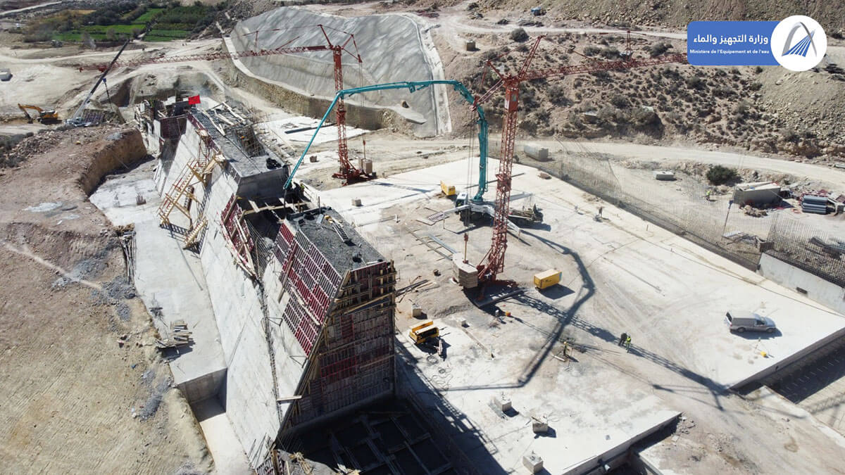 Obras de la presa de Tamri en Agadir, Marruecos cuya finalización se prevé llegue a principios de 2026 - PHOTO/MINISTERIO DE EQUIPAMIENTO Y AGUA DE MARRUECOS