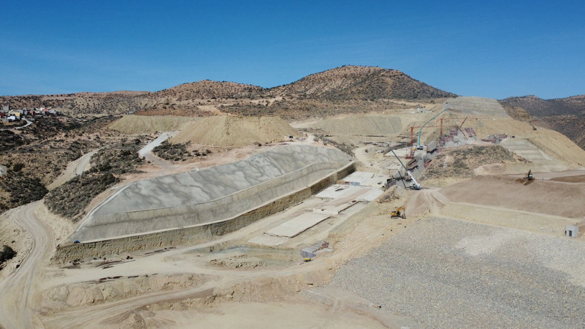 Obras de la presa de Tamri en Agadir, Marruecos cuya finalización se prevé llegue a principios de 2026 - PHOTO/MINISTERIO DE EQUIPAMIENTO Y AGUA DE MARRUECOS
