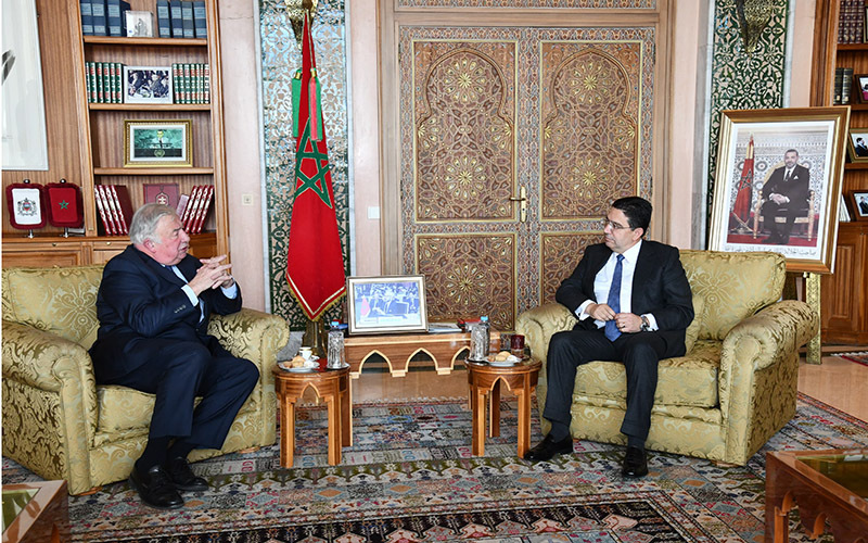 El ministro de Asuntos Exteriores, Nasser Bourita con el presidente del Senado de la República Francesa, Gérard Larcher - PHOTO/ @Marocdiplo_EN