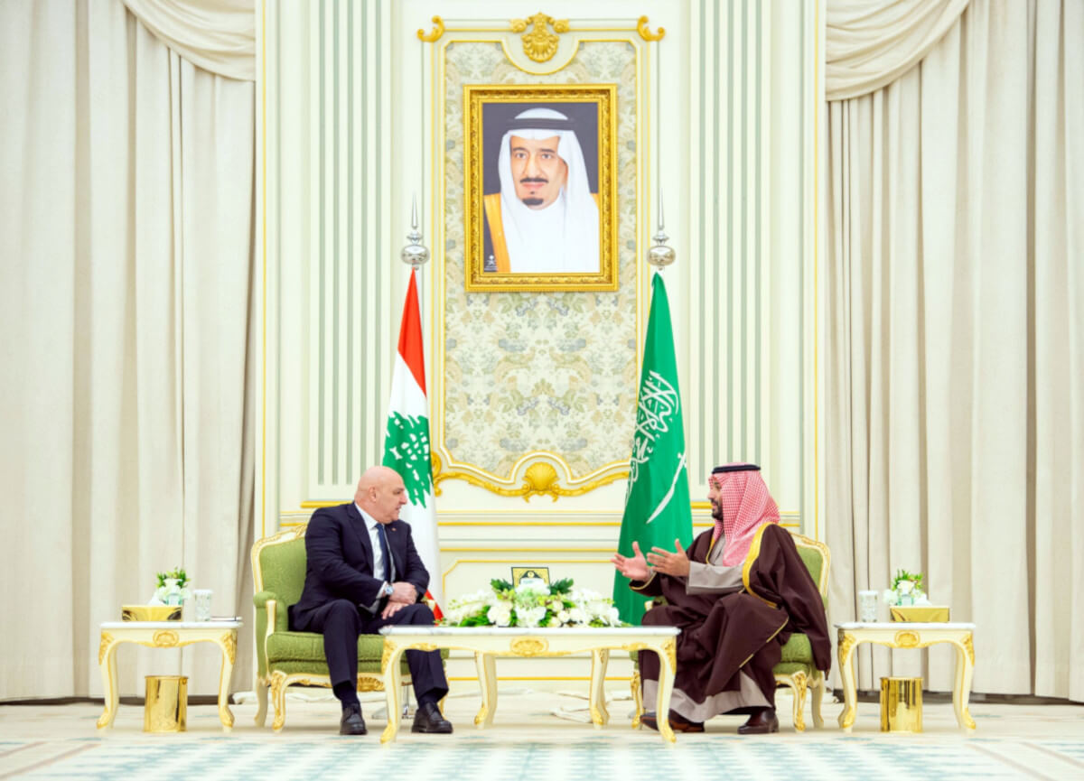 El presidente libanés Joseph Aoun, en su primer viaje al extranjero desde que asumió el cargo, se reunió con el príncipe heredero Mohamed bin Salman - PHOTO/ @LBpresidency
