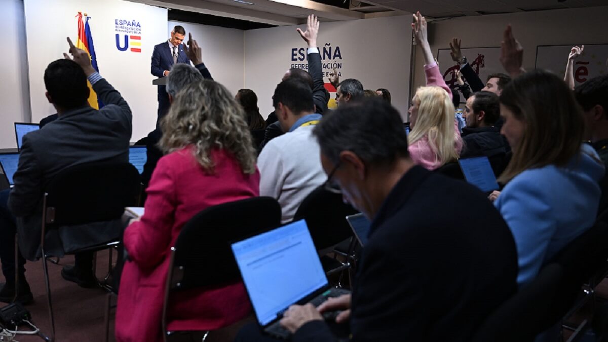El presidente Sánchez no comparte el término rearmar y quiere dirigirse a los españoles de otra manera al hablar de mejorar la seguridad y las capacidades de defensa europeas - PHOTO/ Pool Moncloa-Borja Puig de la Bellacasa-Pool UE