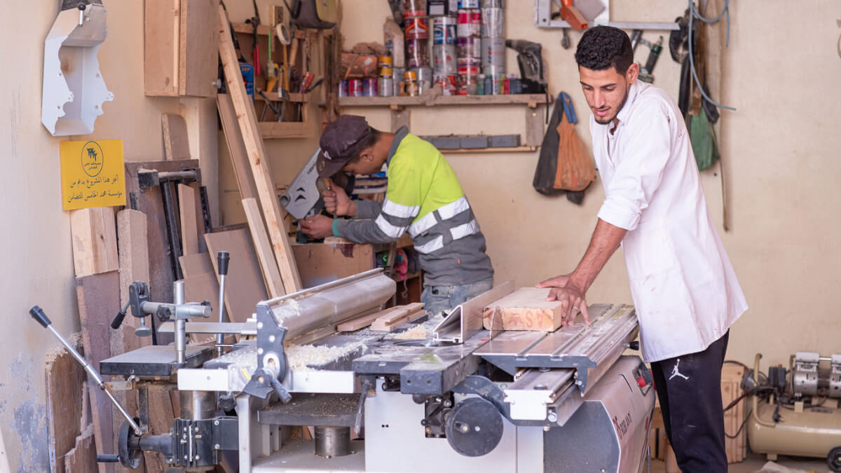Trabajadores realizando programas de la Fundación Mohammed VI para la Reinserción de Reclusos - PHOTO/ FUNDACIÓN MOHAMMED VI