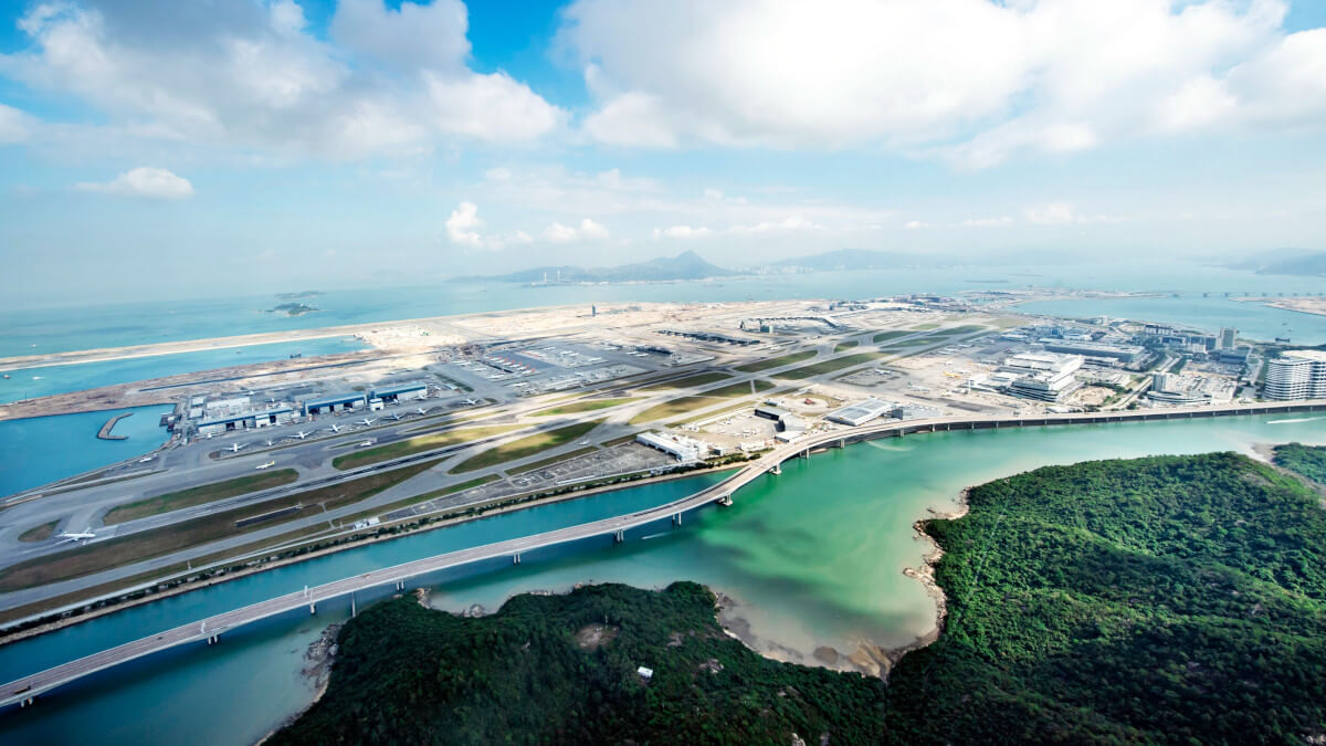 Vista aérea del aeropuerto internacional de Hong-Kong - PHOTO/HKIA