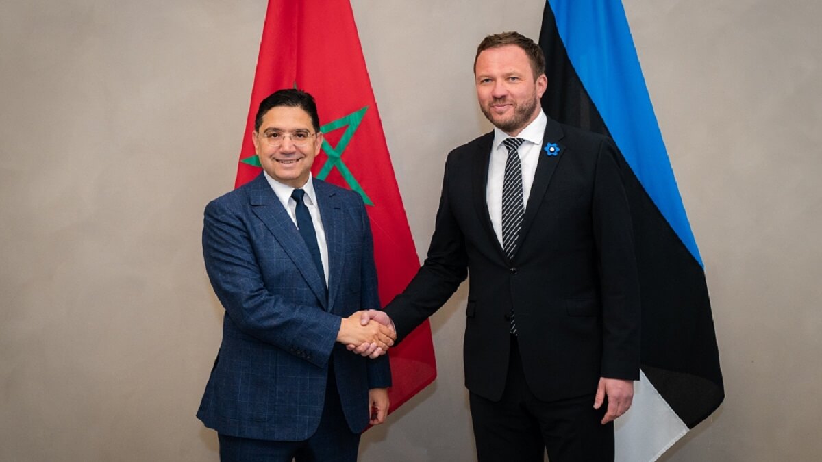 Nasser Bourita, ministro de Asuntos Exteriores de Marruecos, y su homólogo de Estonia - PHOTO/X/@MarocDiplomatie