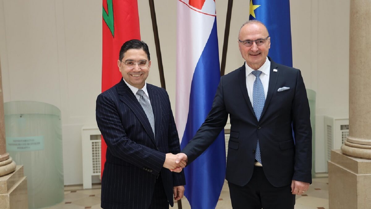 Nasser Bourita, ministro de Asuntos Exteriores de Marruecos, con su homólogo de Croacia - PHOTO/X/@MarocDiplomatie