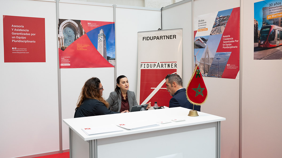 Stand de la empresa de asesoría fiscal Fidupartner en el Imex 2025 - ATALAYAR/GUILLERMO LÓPEZ